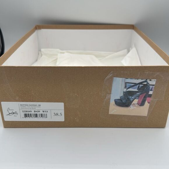 CHRISTIAN LOUBOUTIN Movida Jane 130 black suede sandals - Picture 10 of 13